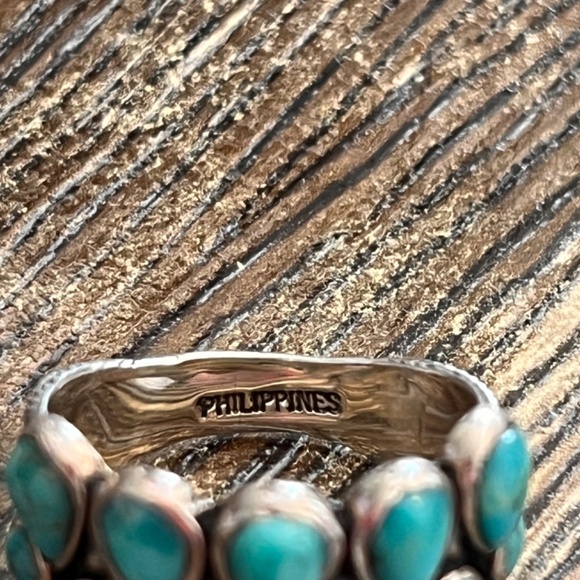 NEW - Turquoise & Sterling Silver Teardrop Bezel-Cut Ring - 6 1/2 - Picture 10 of 15